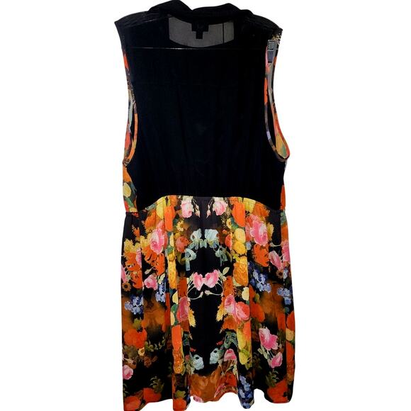 Torrid Sleeveless V-Neck Floral Chiffon Knee Length Spring Dress Plus Size 2 - Picture 2 of 6